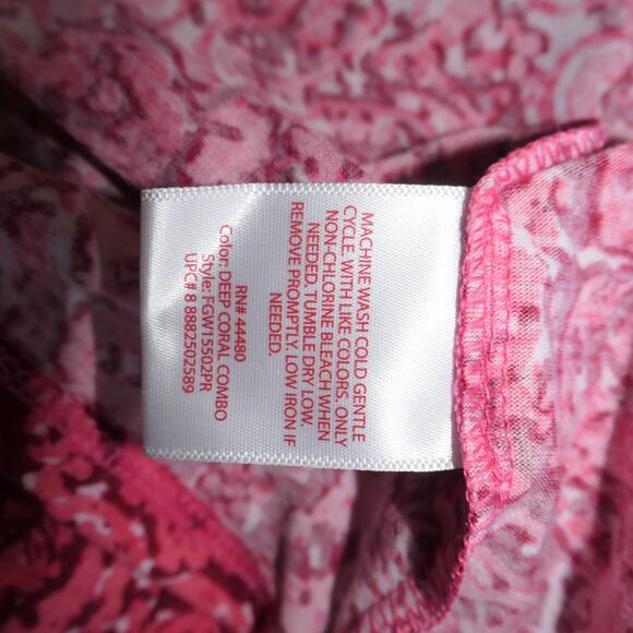 Faded Glory Maxi Dress Womens 2X Pink Abstract T Shirt Crochet Boho Flowy - Picture 11 of 11